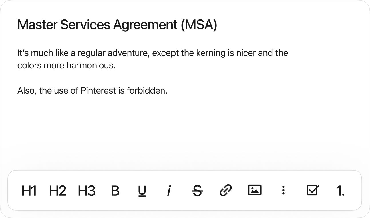 standard agreement